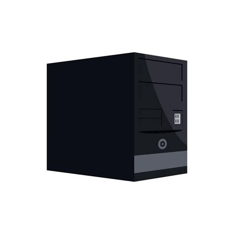 Black Computer System Unit Icon Cartoon Style 14599503 Vector Art At