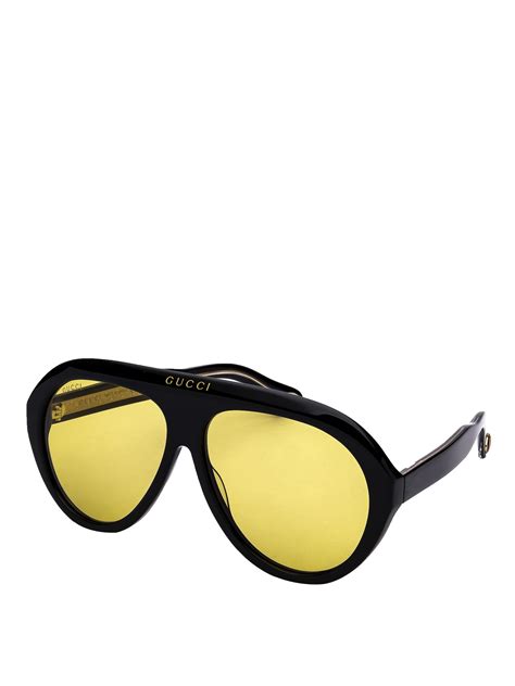 sunglasses gucci navigator sunglasses with yellow lenses gg0479s002