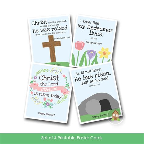 Kids Printable Christian Easter Cards Religious Bible Etsy