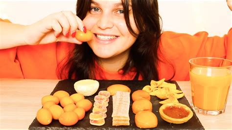 Asmr 🧡 Orange Food Mukbang 🍊 Eating Sounds Eating Show Youtube