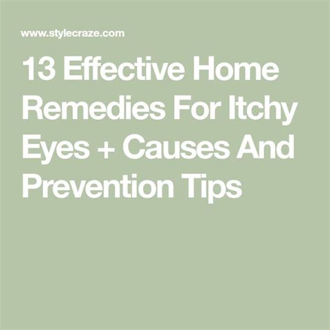 13 Home Remedies For Itchy Eyes Causes And Prevention Tips Itchy