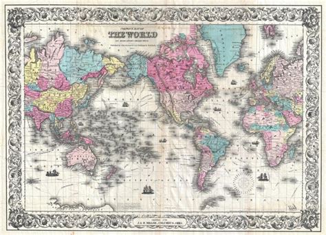 Antique World Map Poster