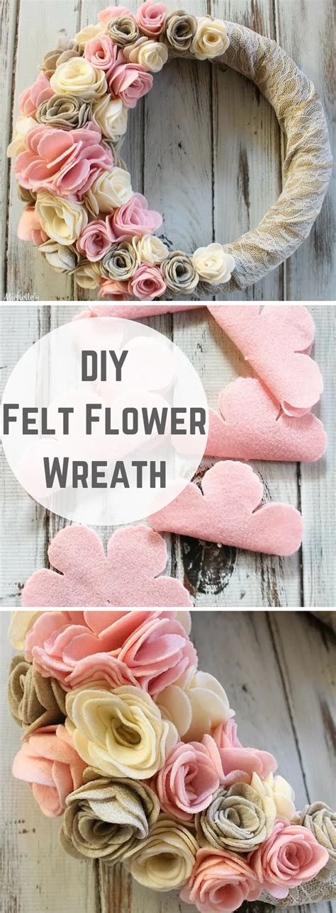 Diy Sizzix Tutorial How To Make A Felt Flower Wreath Felt Wreath