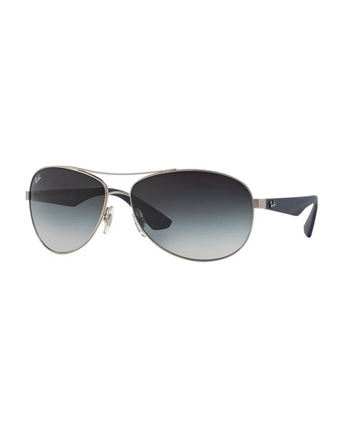 ray ban wire frame metal sunglasses in gray lyst