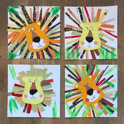 Lion Collages 🦁 Created By Students Of The Fantastic Creatures Art Camp