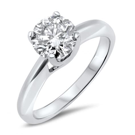 10% coupon applied at checkout. Ladies 18ct White Gold 1 1/2 Carat Diamond Solitaire Ring