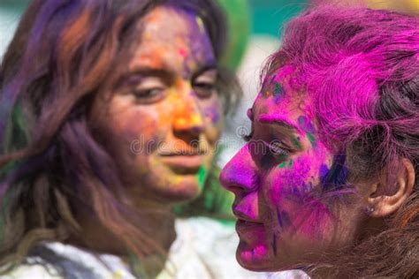 Colorful Faces Of Holi Festival Editorial Stock Image Image Of Holi