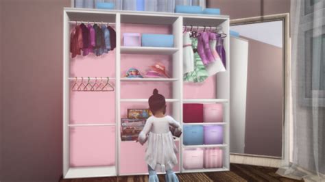 Desires Cc Finds Cocoelleansims Functional Toddler Closet Sims 4 Cc