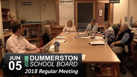 Dummerston School Board Meeting 6518 Youtube