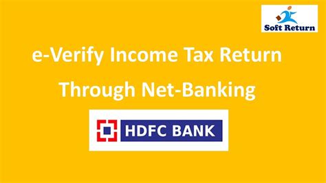 E Verify Income Tax Return Through HDFC Bank Net Banking YouTube