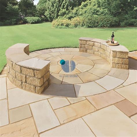 Golden Brown Sandstone Circle Paving Sett 27m Diameter Kit We Like Stone