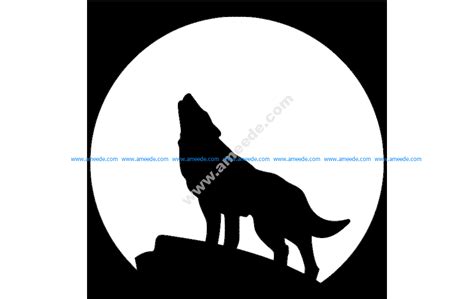 Wolf With Moon Download Vector