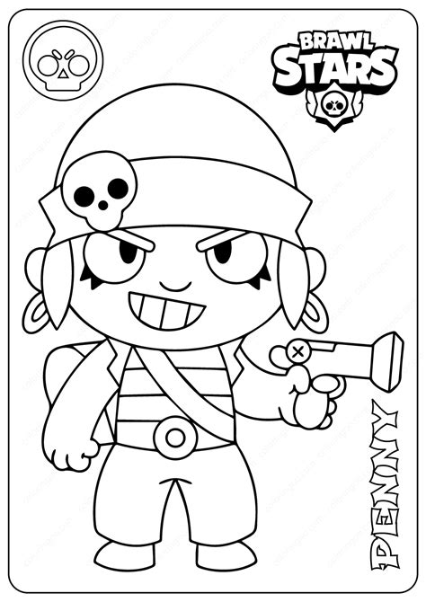 Penny (monsterart) his tweeter in comments. Printable Brawl Stars (Penny) PDF Coloring Pages