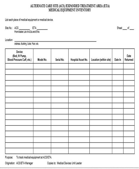 10 Equipment Inventory List Templates Free Samples Examples Format