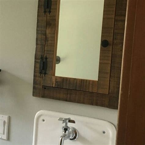 Barn Wood Medicine Cabinet With Mirror Made From Rustic Etsy