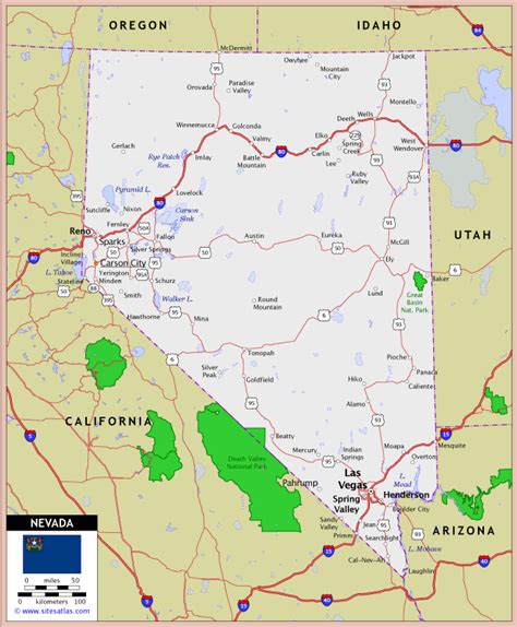 Nevada Map Travelsfinders Com