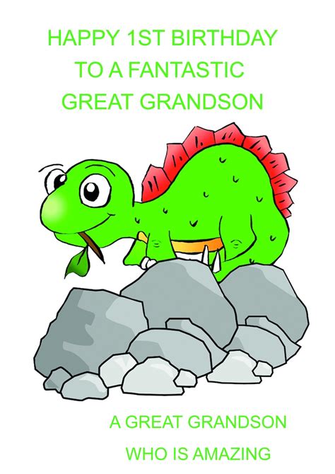 Great Grandson 1st Birthday Card Etsy