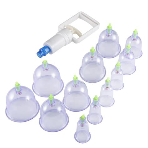 12 Pcset Medical Vacuum Cupping With Suction Pump Suction Therapy Device Set Herapy Kit Body
