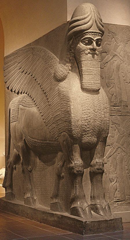 Human Headed Winged Lion Lamassu Excavated At Nimrud Ancient Kalhu