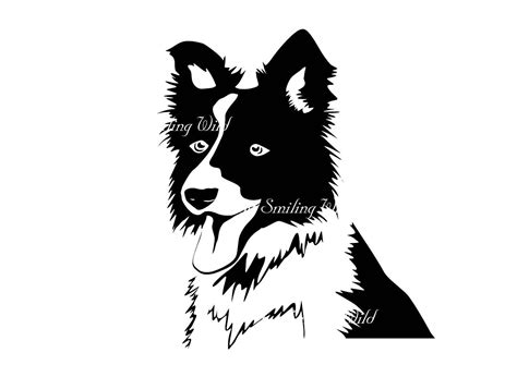 Border Collie Png Vector Graphic Art Svg Silhouette Etsy