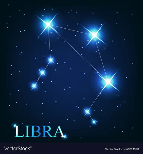 Libra Zodiac Sign Of The Beautiful Bright Vector Image