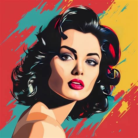 premium ai image pop art style retro woman wall art illustration with isolated background