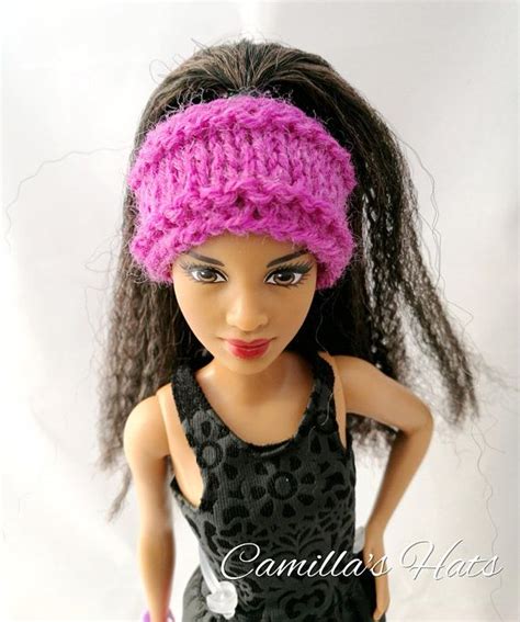 Barbie Headband Knitted Amethyst Purple Barbie Doll Headband Barbie Doll Accessories Barbie