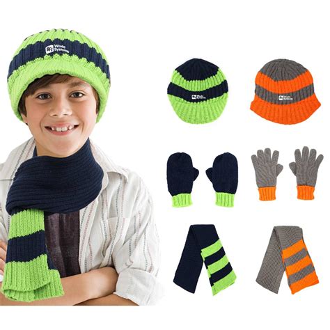 Kids Winter Hat Gloves And Scarf Set Geo Promos
