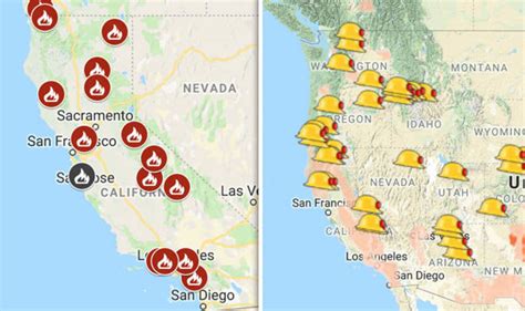 Fires In California Today Map Time Zones Map World