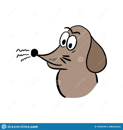 Face Of A Sniffing Dog Character Hand Drawn Cartoon Doodle Vector