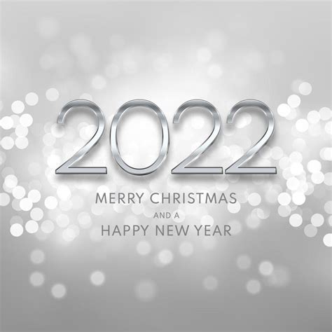 Silver Happy New Year background with metallic lettering 4026463 Vector