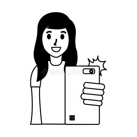 Woman Taking Selfie Stock Vector Illustration Of Modern 141718303