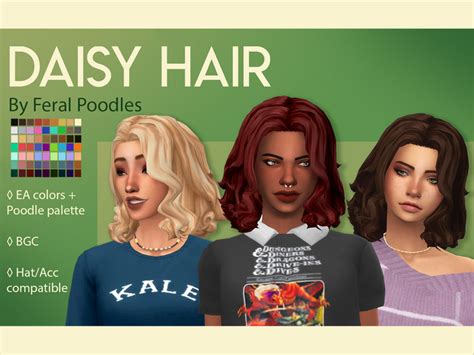 Feralpoodles Daisy Hair Sims 4 Mm Cc Sims Four Sims 2 Sims4 Clothes
