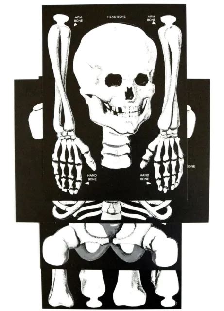 Vintage Gibson Die Cut Jointed Skeleton Halloween Decoration Punch Out