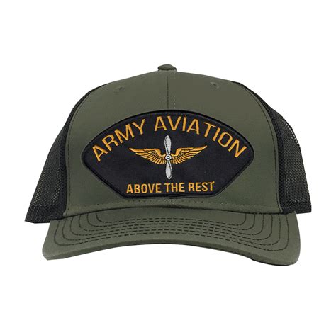 Us Army Aviation Od Green Mesh Ball Cap Us Army Branch Of Service Od