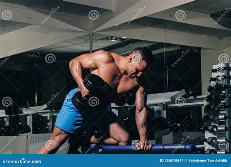 Man In Gym Sportsman Concept Sport Guy Sporty Male With Naked Torso