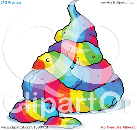 Clipart Of A Pile Of Rainbow Colored Unicorn Poop Royalty Free Vector