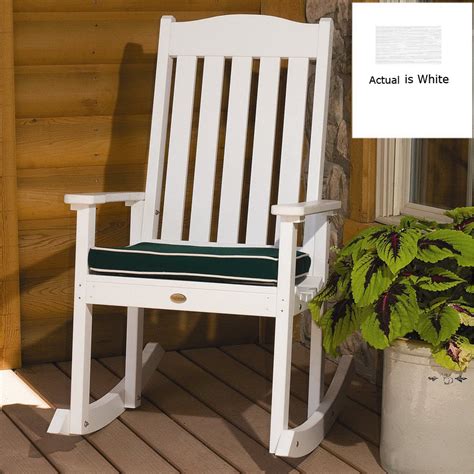 This piece is an accent outdoor just as well as indoors. Shop Highwood USA White Wood Slat Seat Outdoor Rocking ...