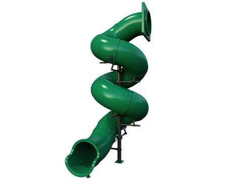 14 Foot Deck Height Spiral Tube Slide Slide And Supports Only