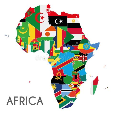 Politisk Illustration För Afrika översiktsvektor Med Länderna För