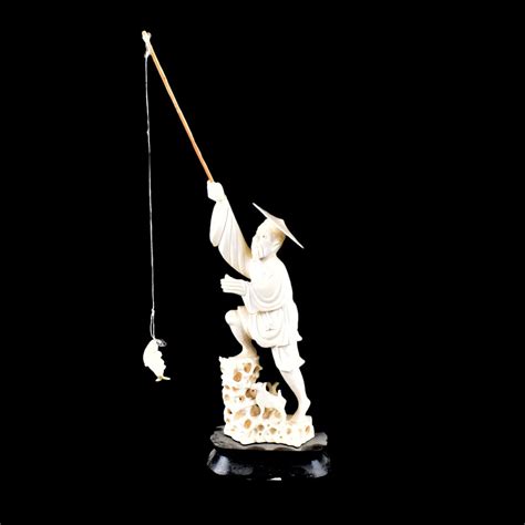 Antique Chinese Carved Ivory Fisherman Auctions And Price Archive