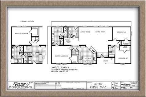 In stock floorplans our gallery of floorplans can help you see what areas are included with each home and how everything is laid out to make the most of the space available! Karsten K3064A | Homes Direct