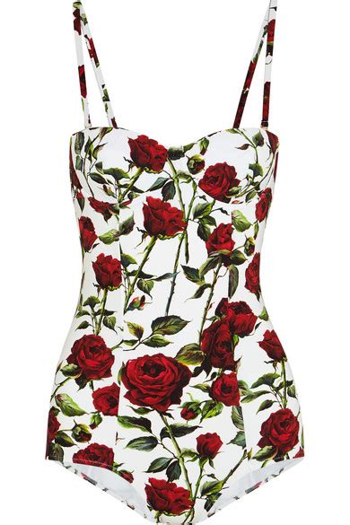 Dolce And Gabbana Floral Print Swimsuit Net A Portercom