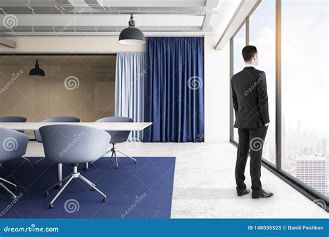 Businessman In Clean Meeting Room Stock Image Image Of Inside