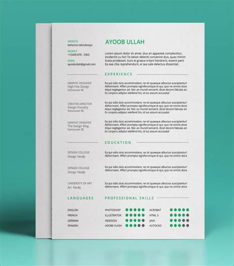 There were too many resume samples and examples to put on one page; 10 Best Free Resume (CV) Templates in Ai, Indesign & PSD Formats - Designbolts