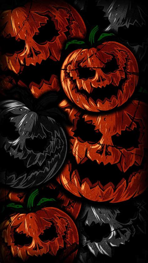 Scary Halloween Pumpkin Masks Iphone Wallpaper Iphone Wallpapers