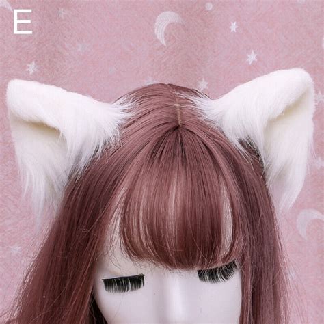 Cat Fox Ears Headband Costume Fur Anime Neko Cosplay Party Halloween
