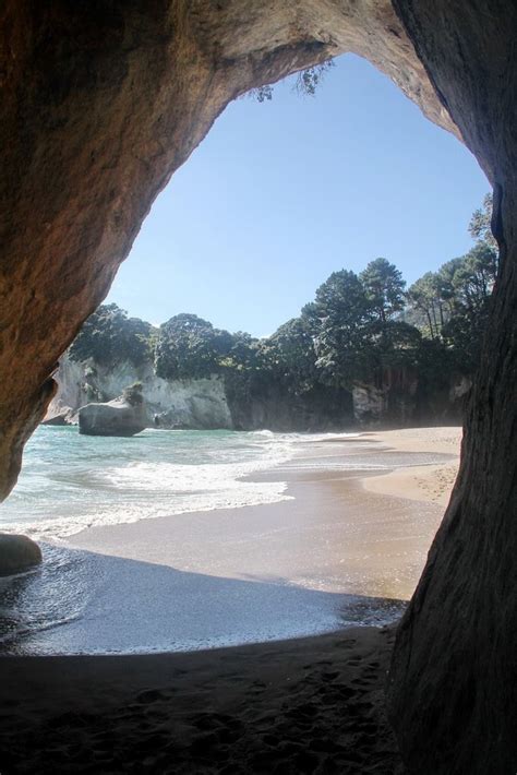 Cathedral Cove Beach From Coromandel Peninsula New Zealand