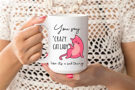 Personalized Cat Lover T Crazy Cat Lady Coffee Mug Funny T For