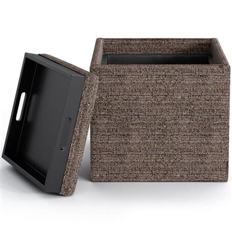 Check spelling or type a new query. simpli home rockwood square tweed fabric storage ottoman ...